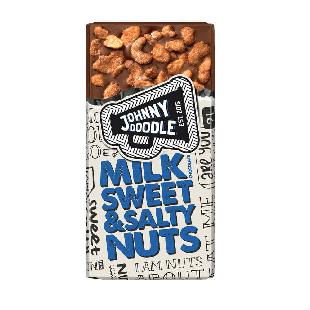 Johnny Doodle Milk Choc Sweet And Salty Nuts Bar 150g